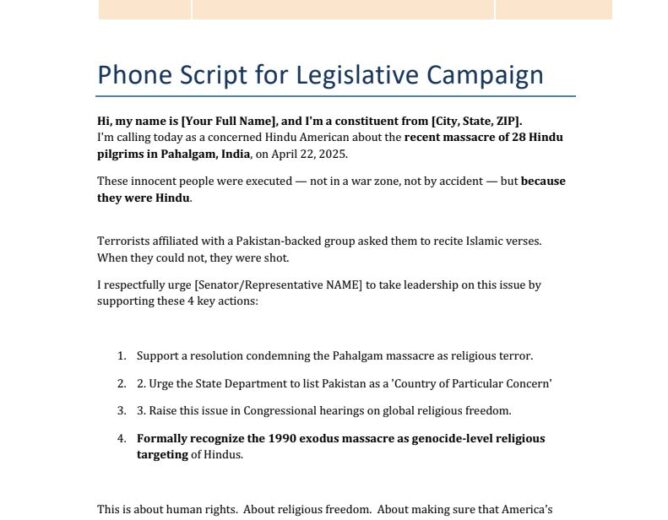 HAHRI / HinduPACT Pahalgam Advocacy Toolkit Available Now